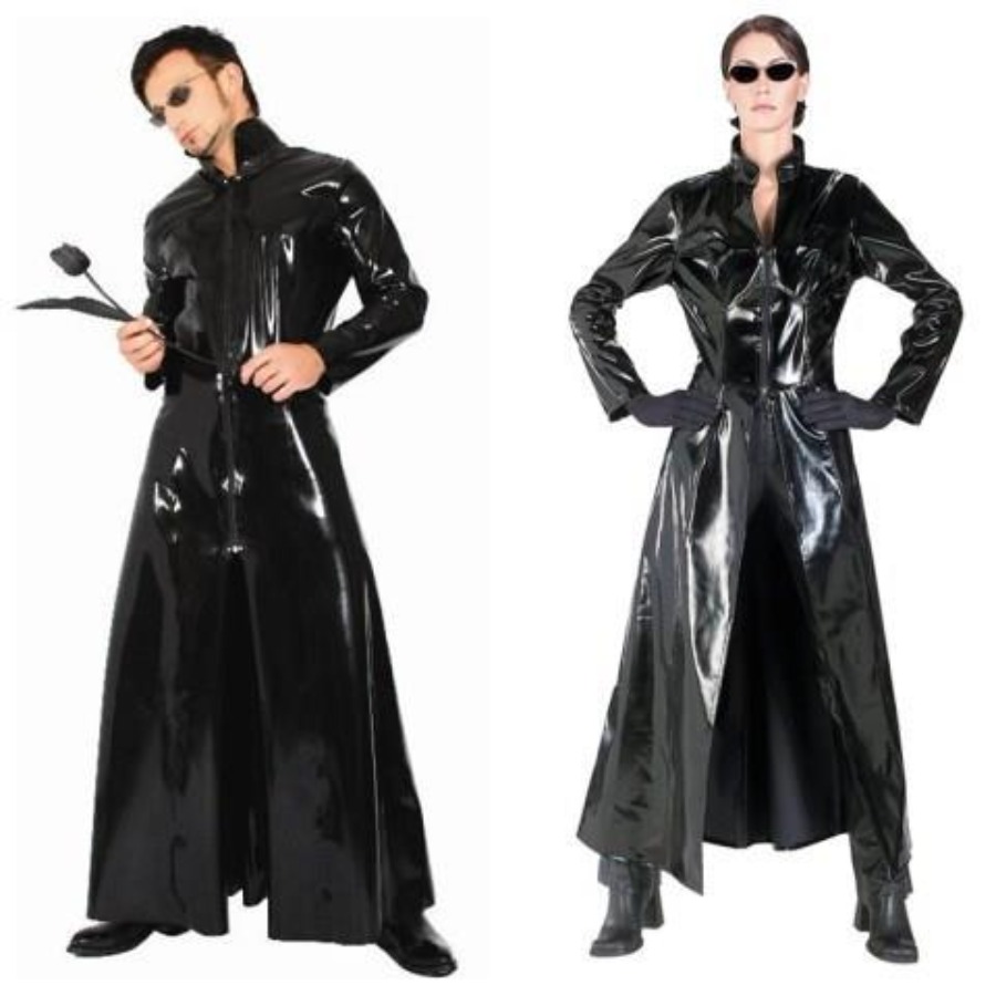 Trench Coat Men - Movie Neo Trench Black Glossy PVC