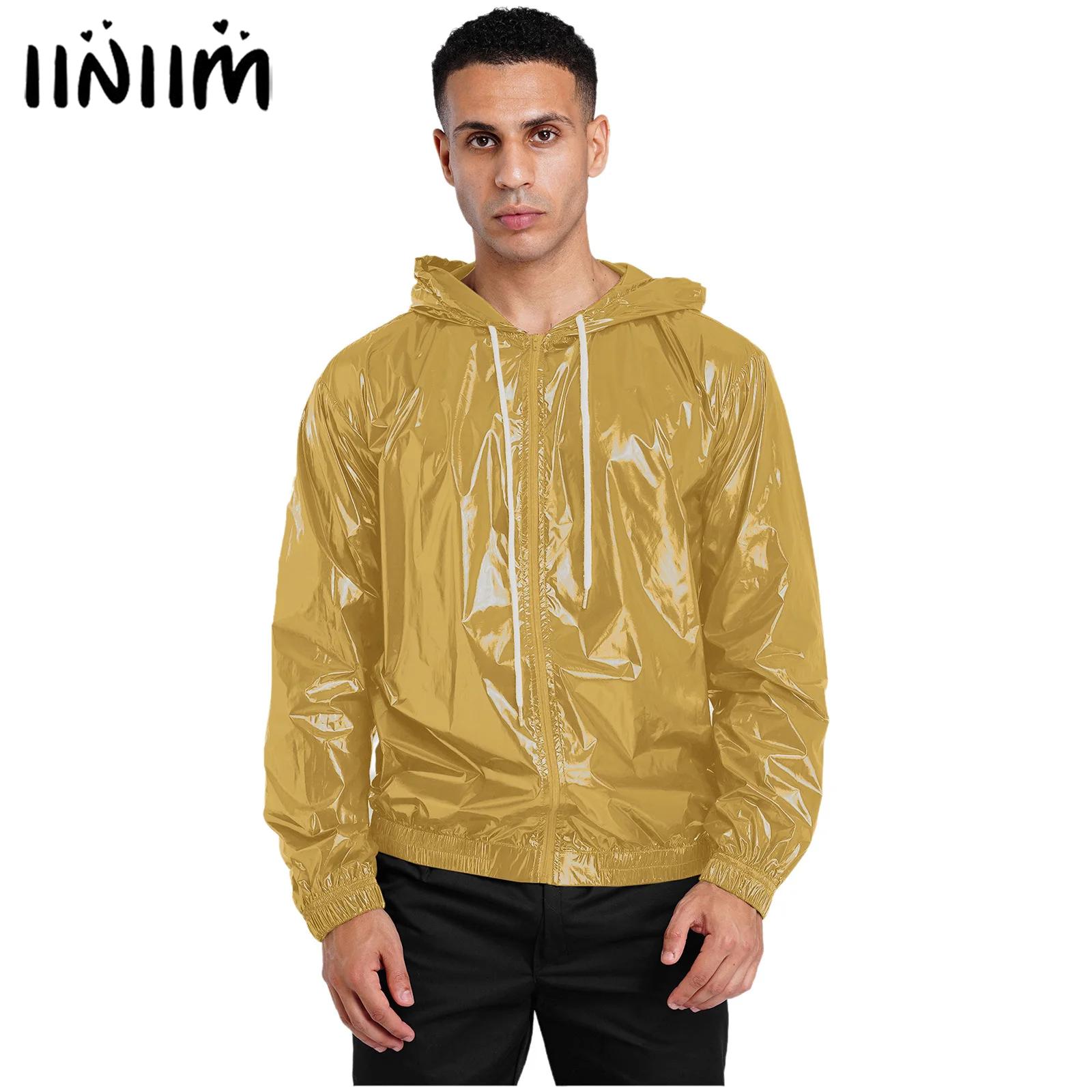 Windbreaker Men Zip - Mens Waterproof Hooded Jacket Tops Long