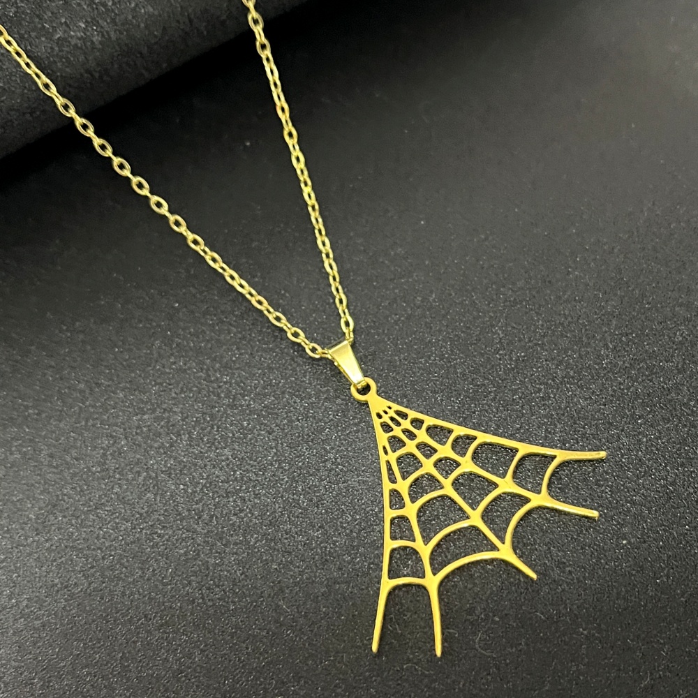 Men'S Fashion Today - Stainless Steel Necklace Spider Web Pendant