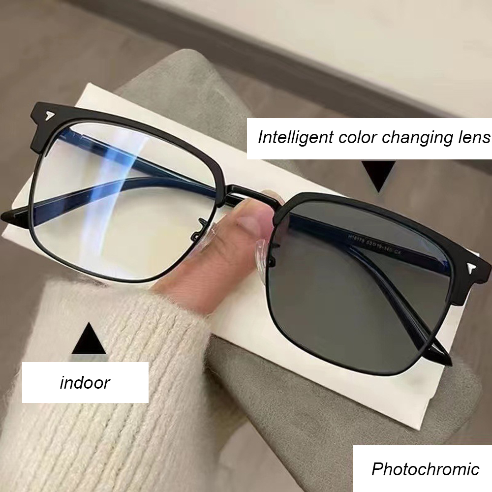 Mens Fashion Discord - Man Photochromic Colored Glasses Half Frame