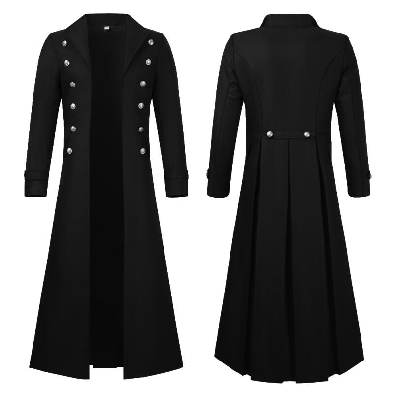 Trench Coat Men - Plus Size Men Gothic Trench Medieval