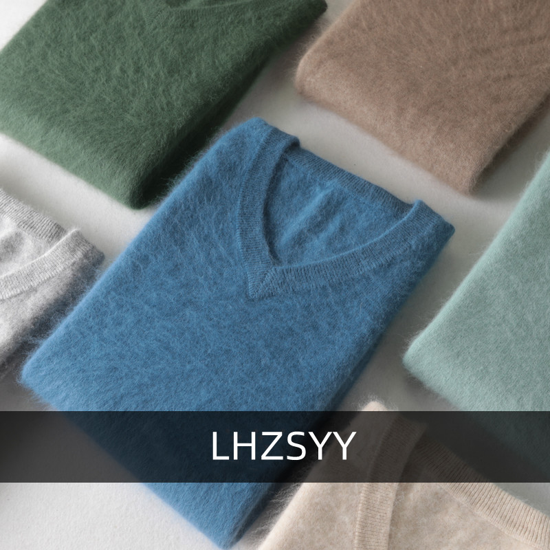 Knitted Cardigan Men - LHZSYY Men's 100% Mink Cashmere Large