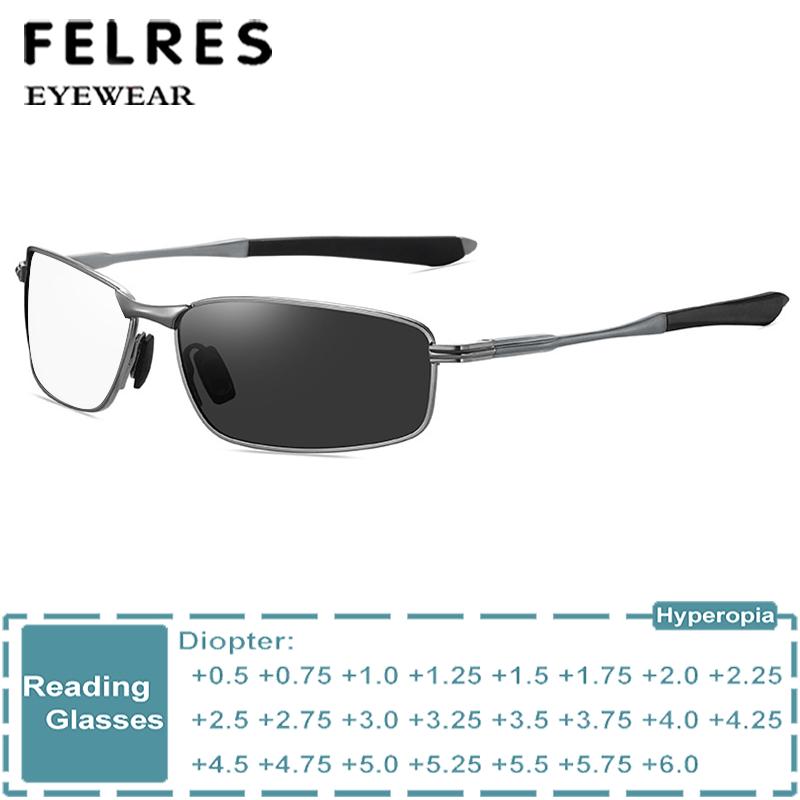 Mens Fashion Discord - Oval Small Frame Photochromic Reading Glasses