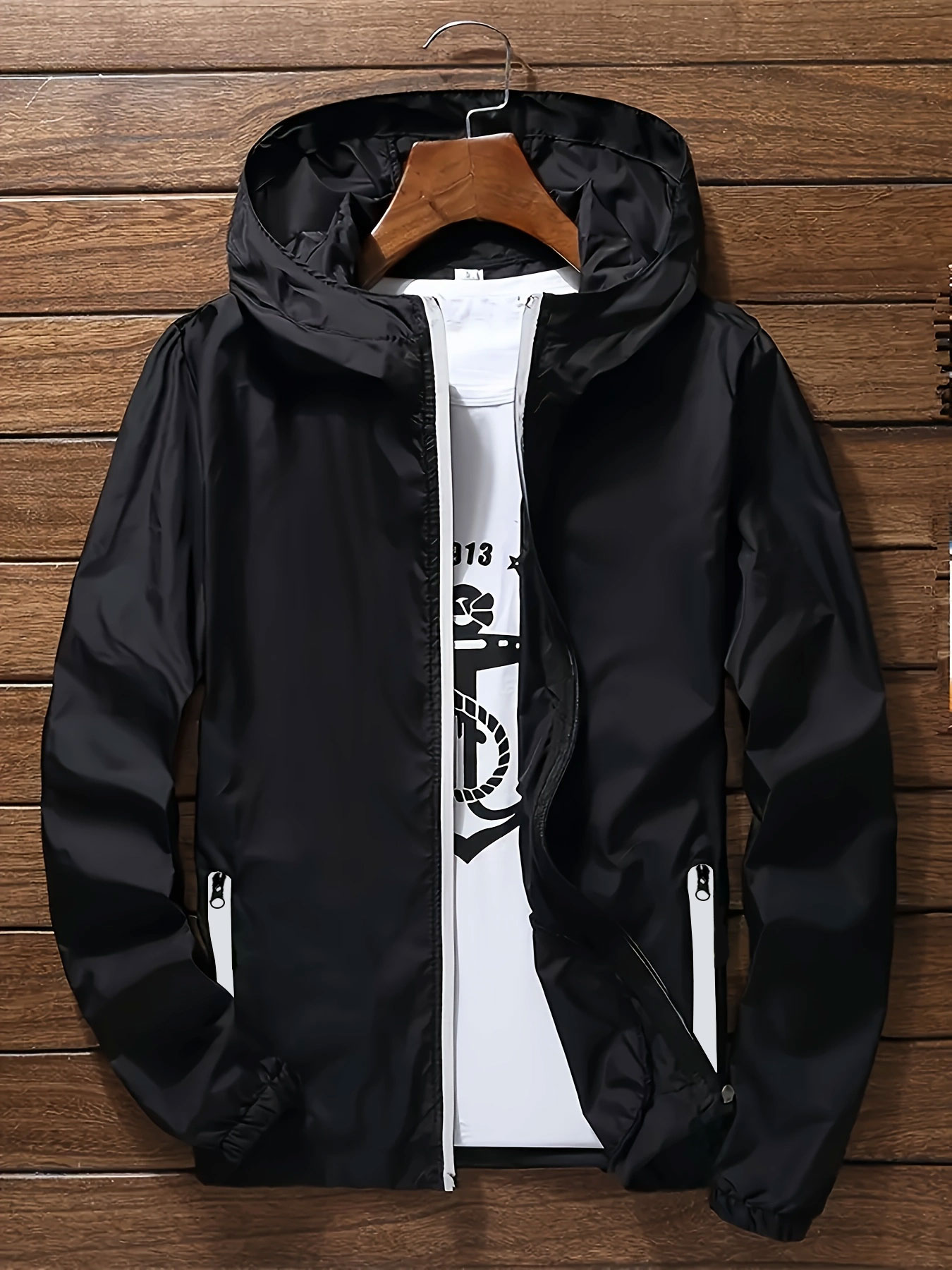 Windbreaker Men Zip - Men's Premium Lightweight Hooded Windbreaker, Quick-Dry