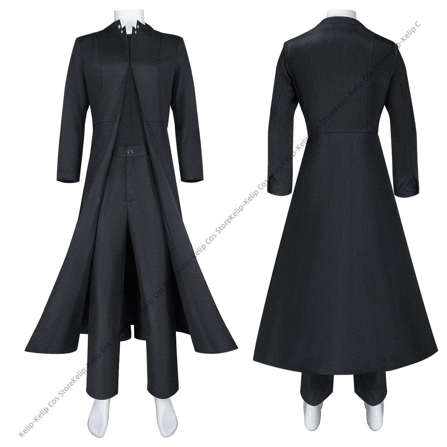 Black Cyber Agent Cosplay Cost - Trench Coat Men 评论和价格