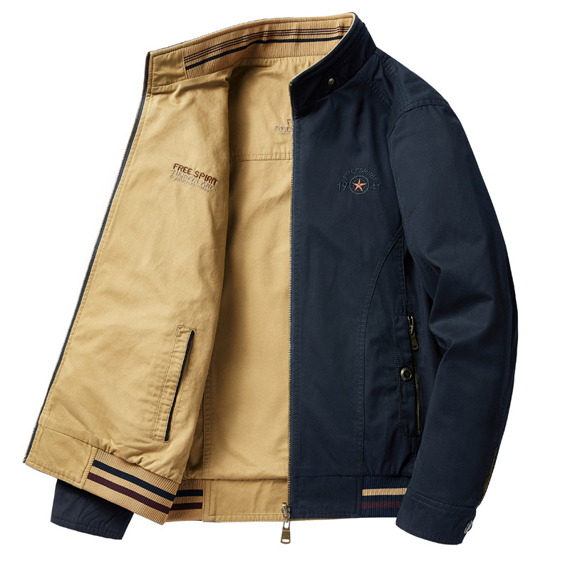 Double-Sided Wear Hiking Jacke - Windbreaker Men Zip 评论和价格
