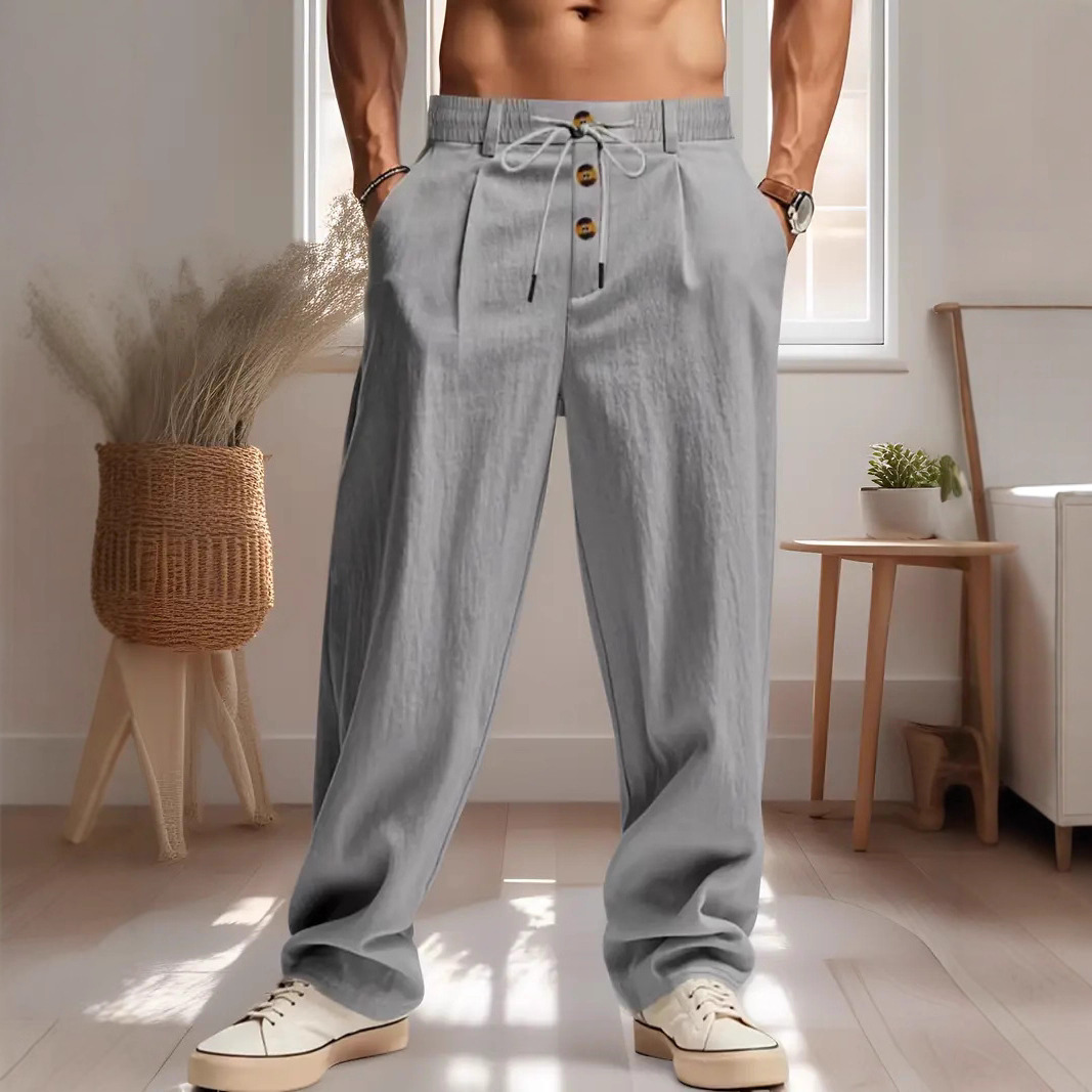 New Men's Cotton and Linen Cas - Men'S Fashion Linen Pants 评论和价格
