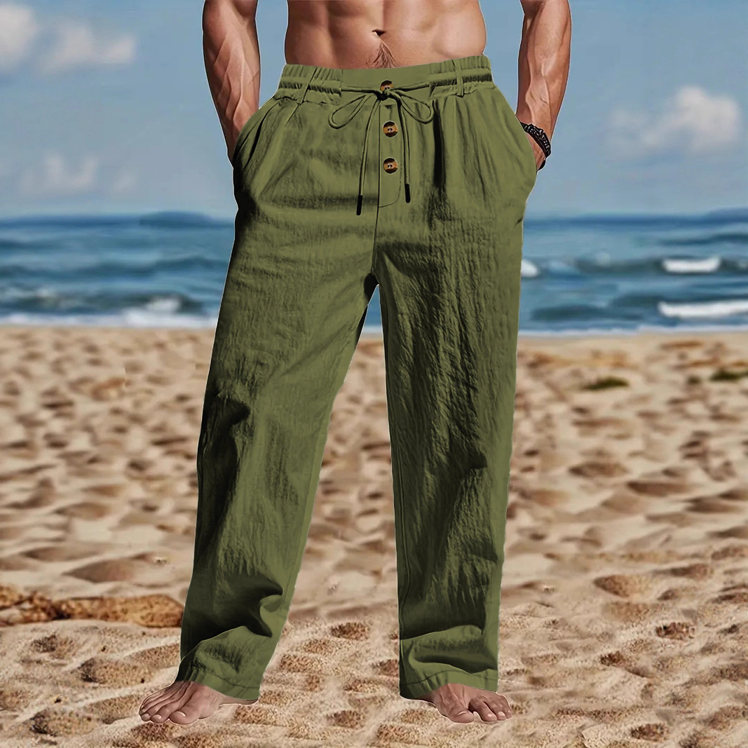New Men's Cotton and Linen Cas - Men'S Fashion Linen Pants 评论和价格