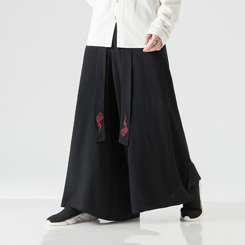 2023 Fashion Men Linen Wide Le - Men'S Fashion Linen Pants 评论和价格