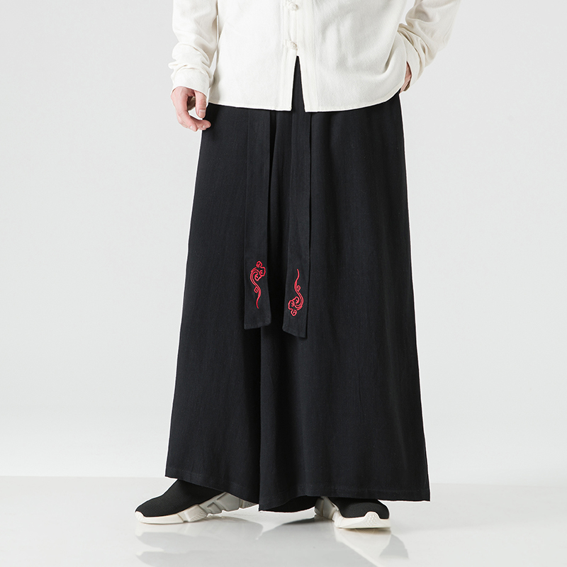 2023 Fashion Men Linen Wide Le - Men'S Fashion Linen Pants 评论和价格
