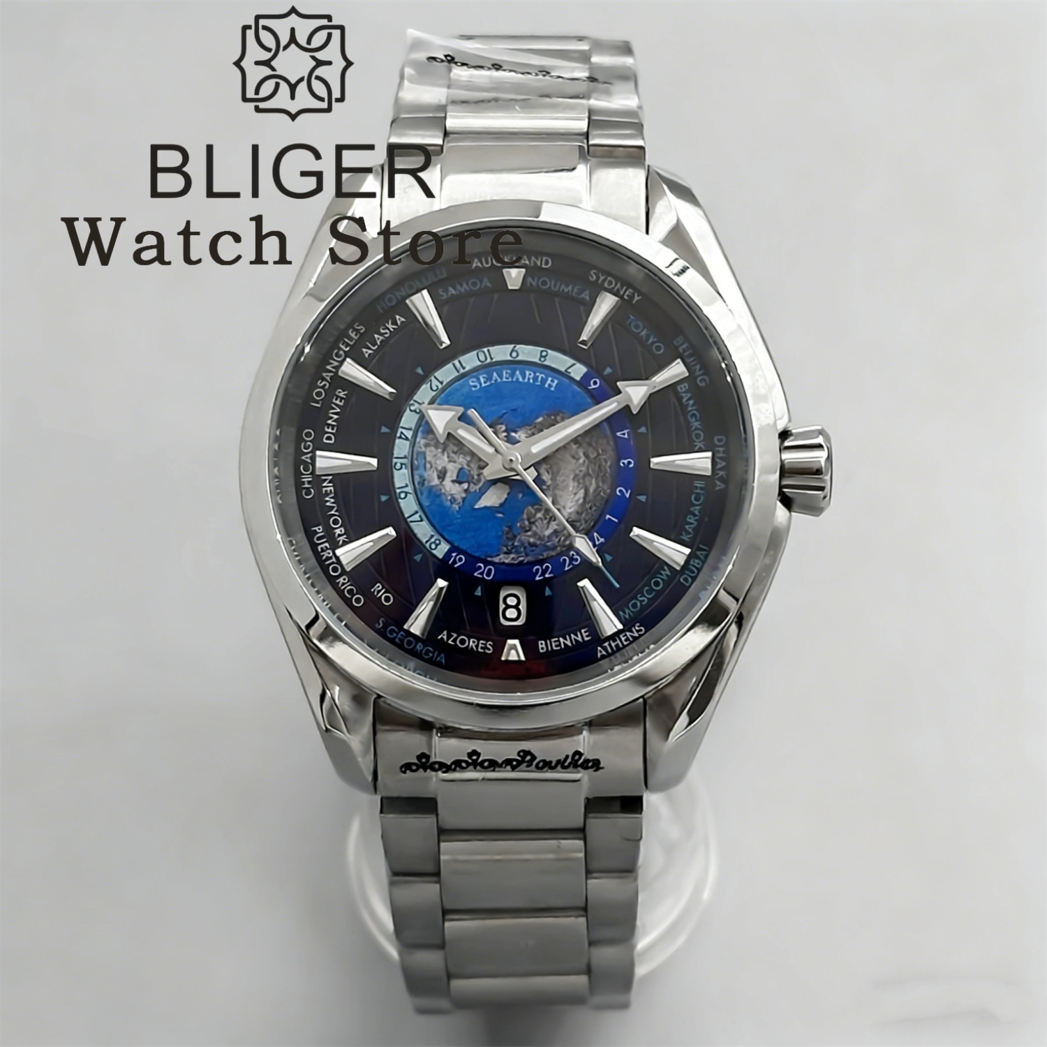 BLIGER 40MM World Time Earth M - Mens Fashion World 评论和价格