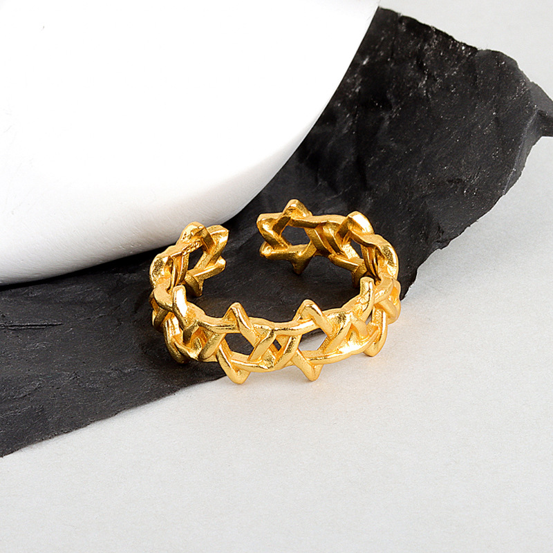 Gold Color Geometric Hexagram  - Men'S Fashion Today 评论和价格