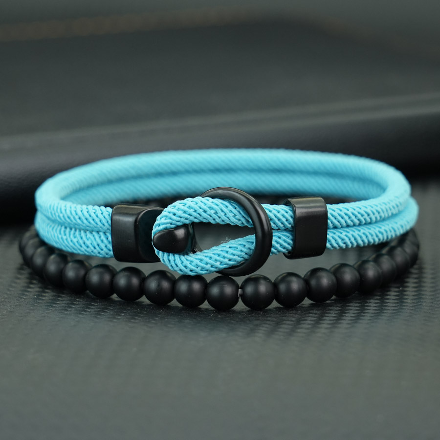 Trendy 2Pcs Beads Cord Bracele - Milan Men'S Fashion 评论和价格