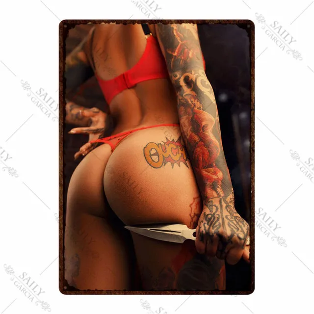 Hot Sexy Girl Metal Sign Poste - Poster Men Fashion 评论和价格