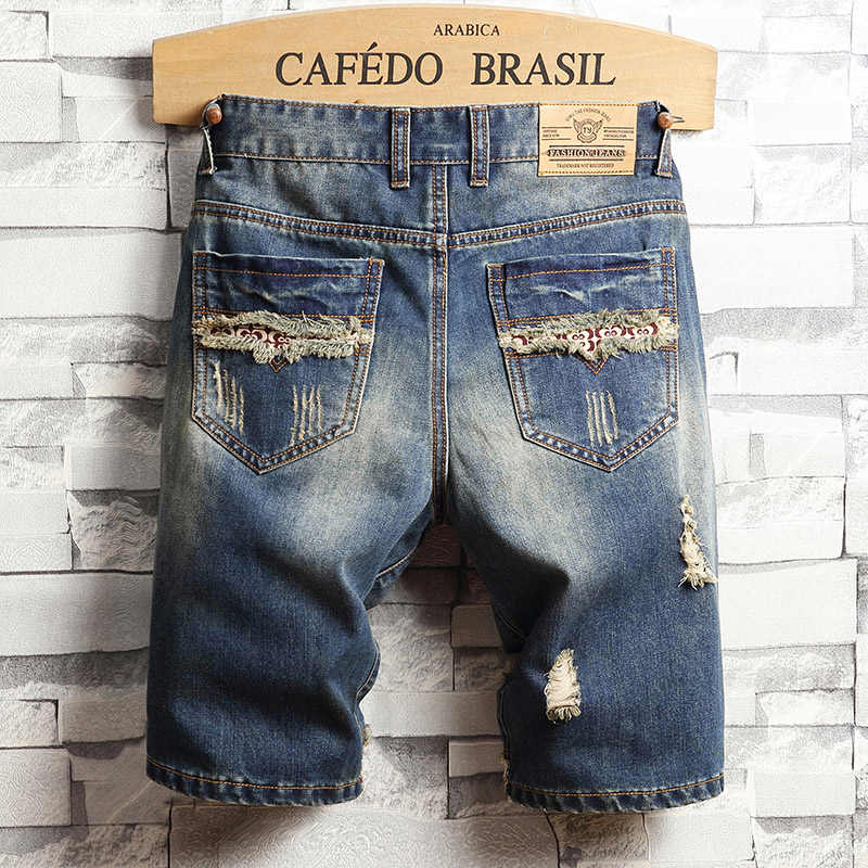 Ripped Hip-hop Denim Shorts Me - Men'S Fashion Linen Pants 评论和价格