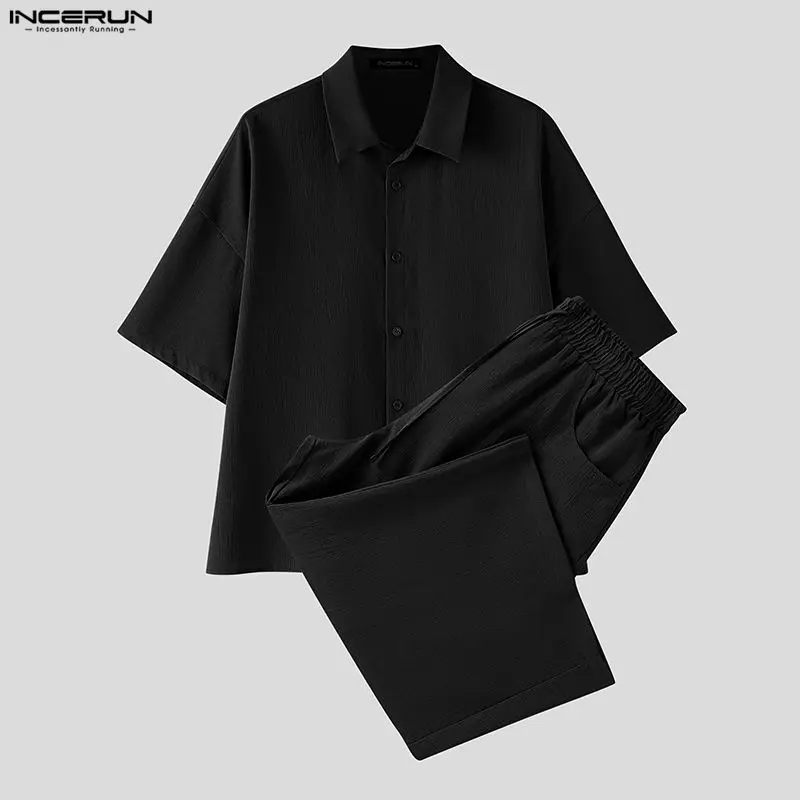 INCERUN Men's Sets Solid Lapel - Men'S Fashion For Summer 2026 评论和价格