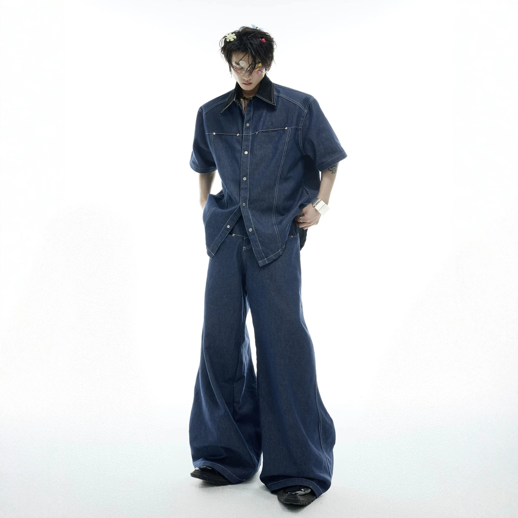 Summer Men's Denim Matching Se - Men'S Fashion Jeans 评论和价格