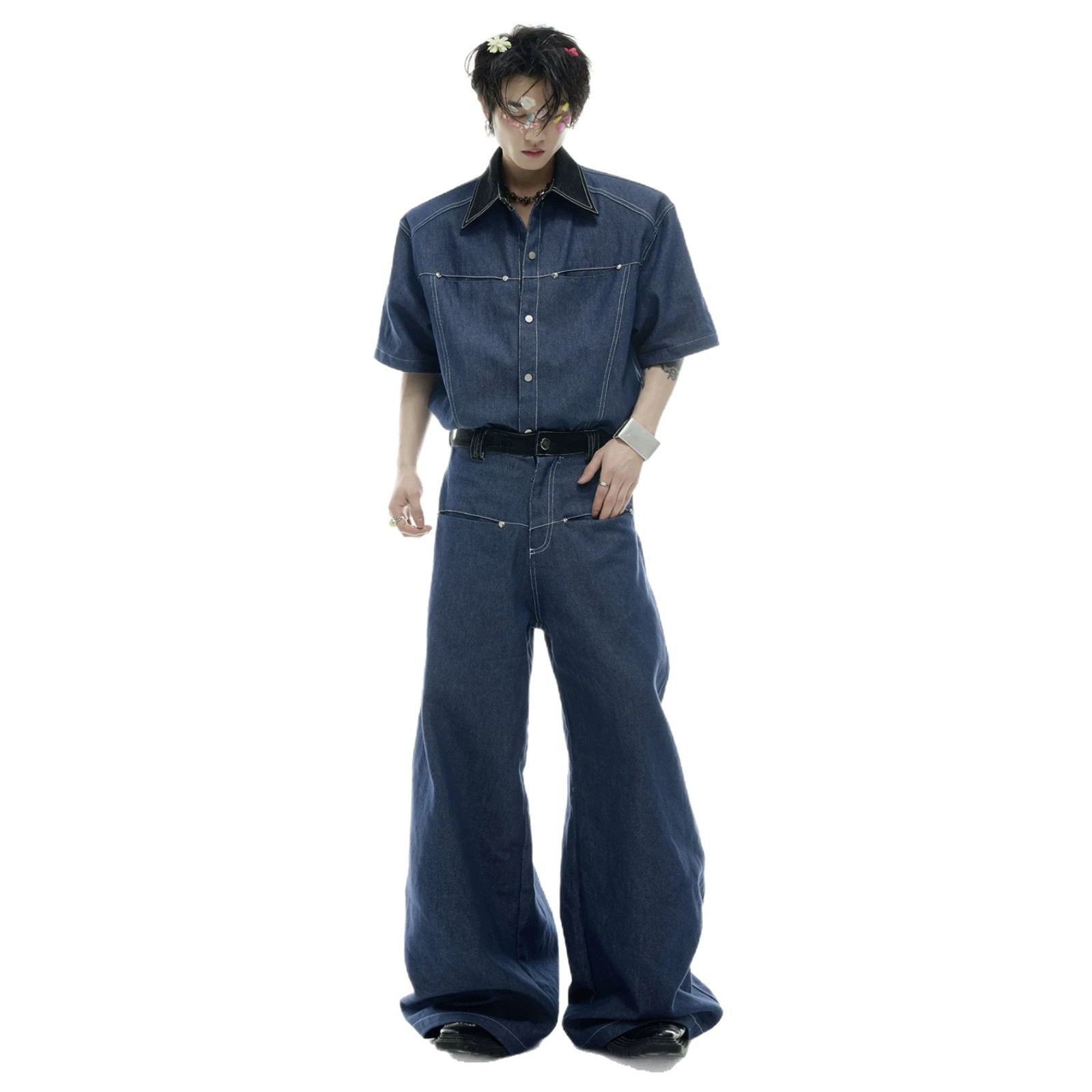 Summer Men's Denim Matching Se - Men'S Fashion Jeans 评论和价格