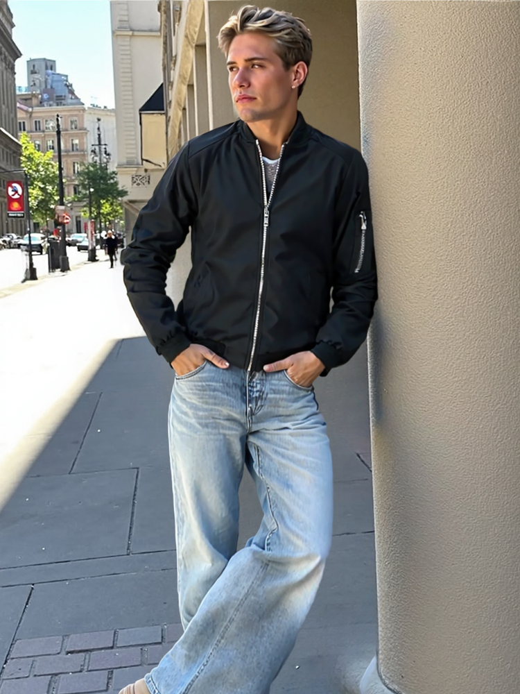 Spring Autumn Men's Windbreake - Windbreaker Men Zip 评论和价格