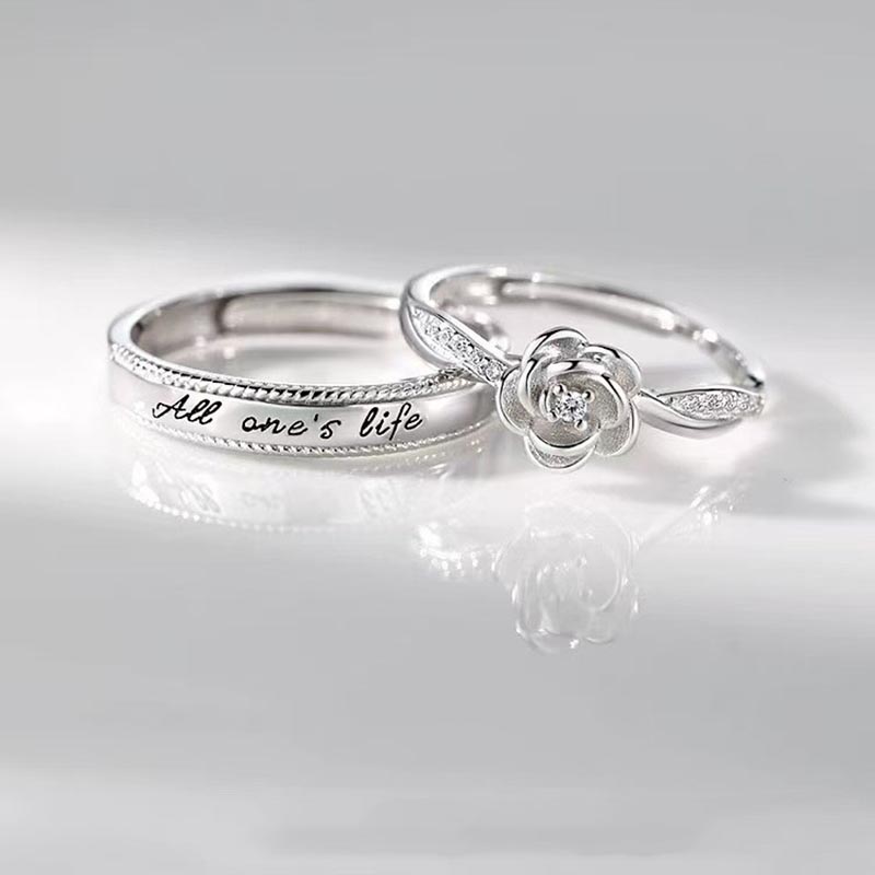 2pcs Romantic Zircon Rose and  - Men'S Fashion Today 评论和价格