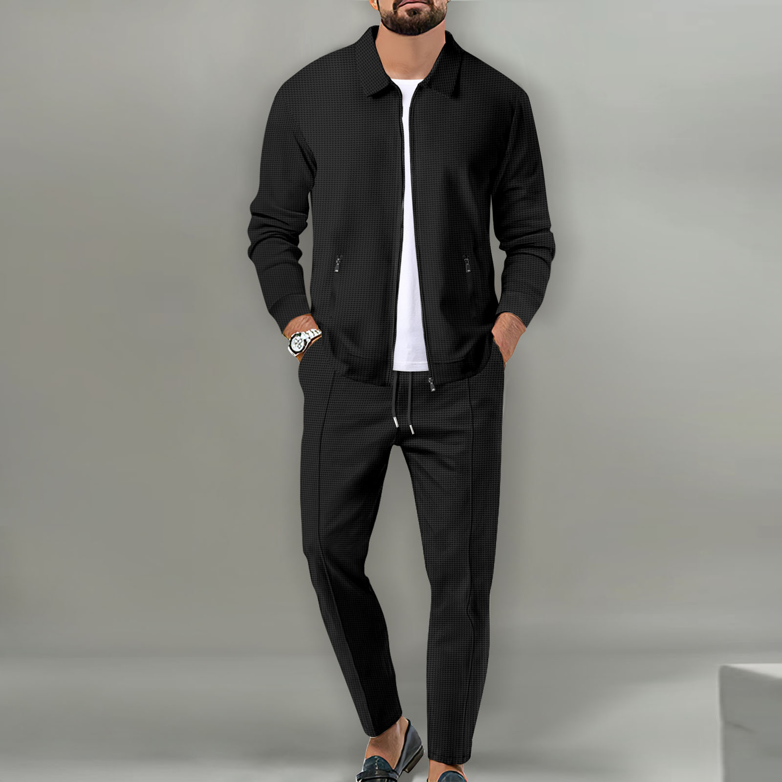 Men's autumn jacket set for yo - Knitted Cardigan Men 评论和价格