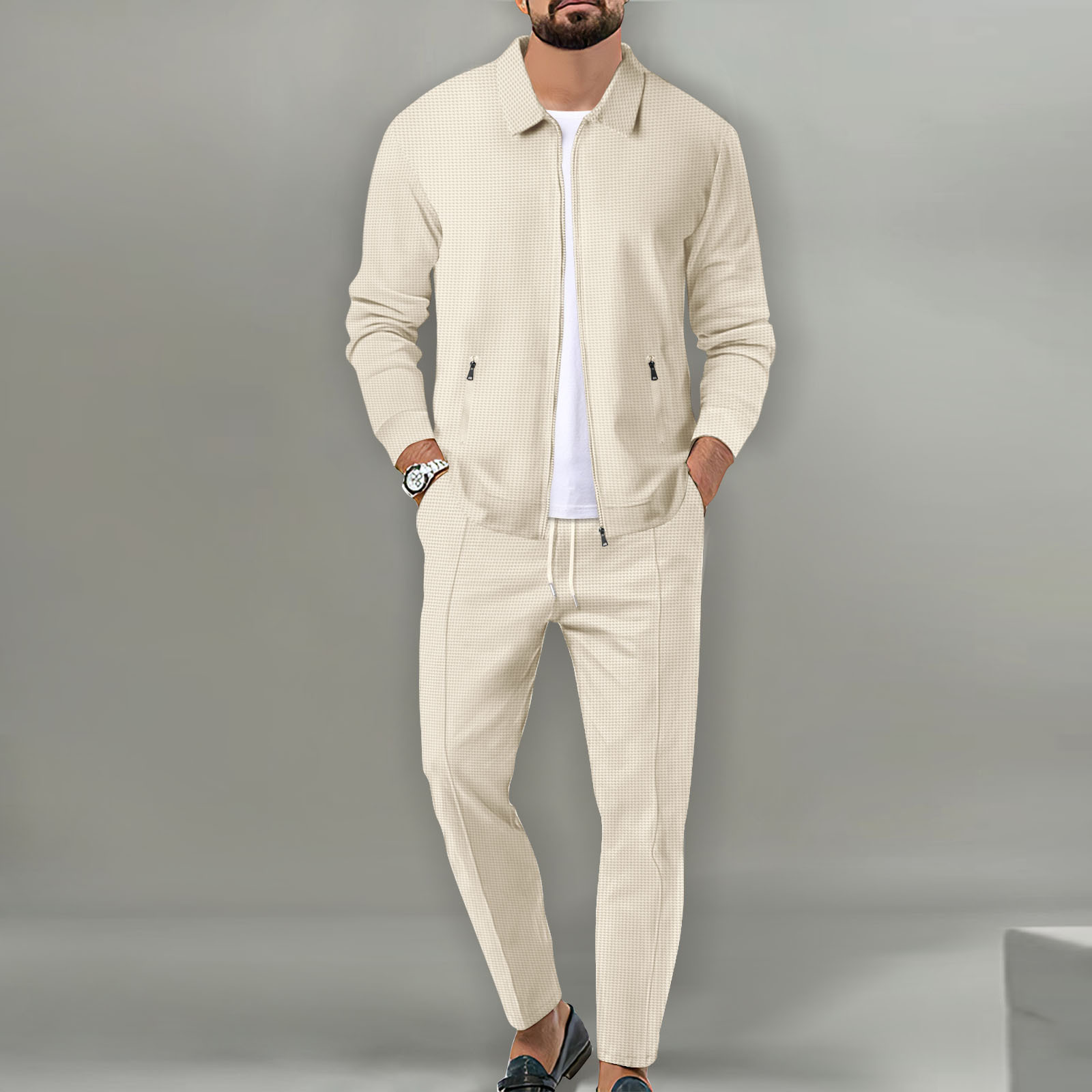 Men's autumn jacket set for yo - Knitted Cardigan Men 评论和价格
