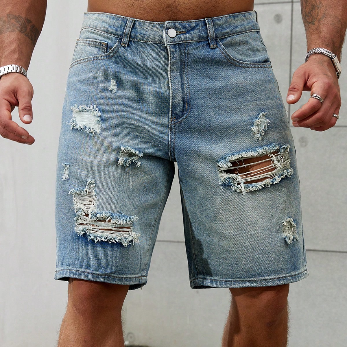 New Fashion Mens Ripped Short  - Men'S Fashion Jeans 评论和价格