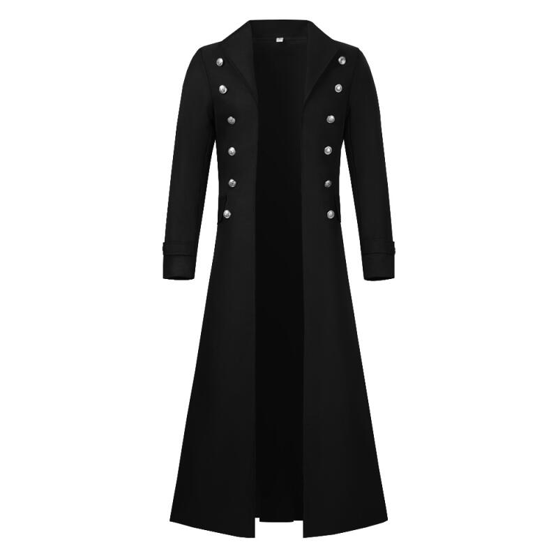 Plus Size Men Gothic Trench Me - Trench Coat Men 评论和价格