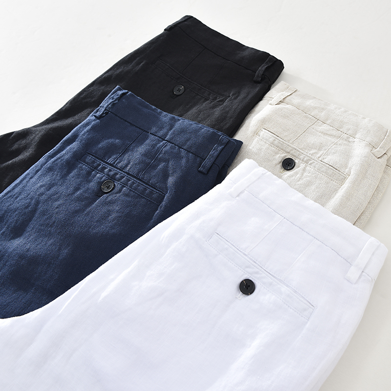 Japanese style simple men's li - Men'S Fashion Linen Pants 评论和价格