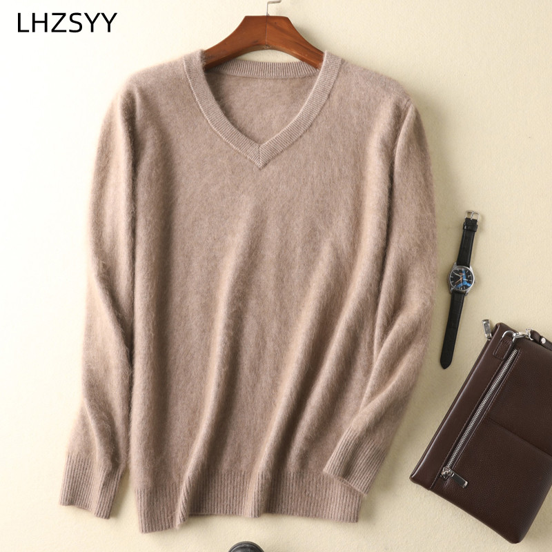 LHZSYY Men's 100% Mink Cashmer - Knitted Cardigan Men 评论和价格