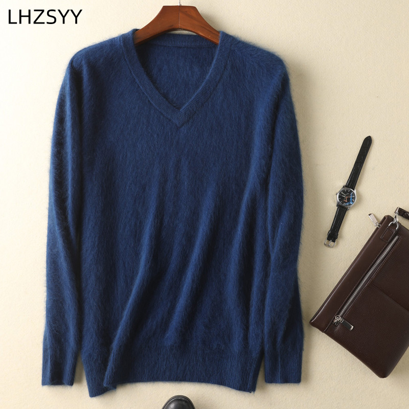 LHZSYY Men's 100% Mink Cashmer - Knitted Cardigan Men 评论和价格