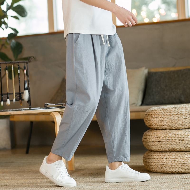 Men's Trousers Cotton Linen Fa - Men'S Fashion Linen Pants 评论和价格