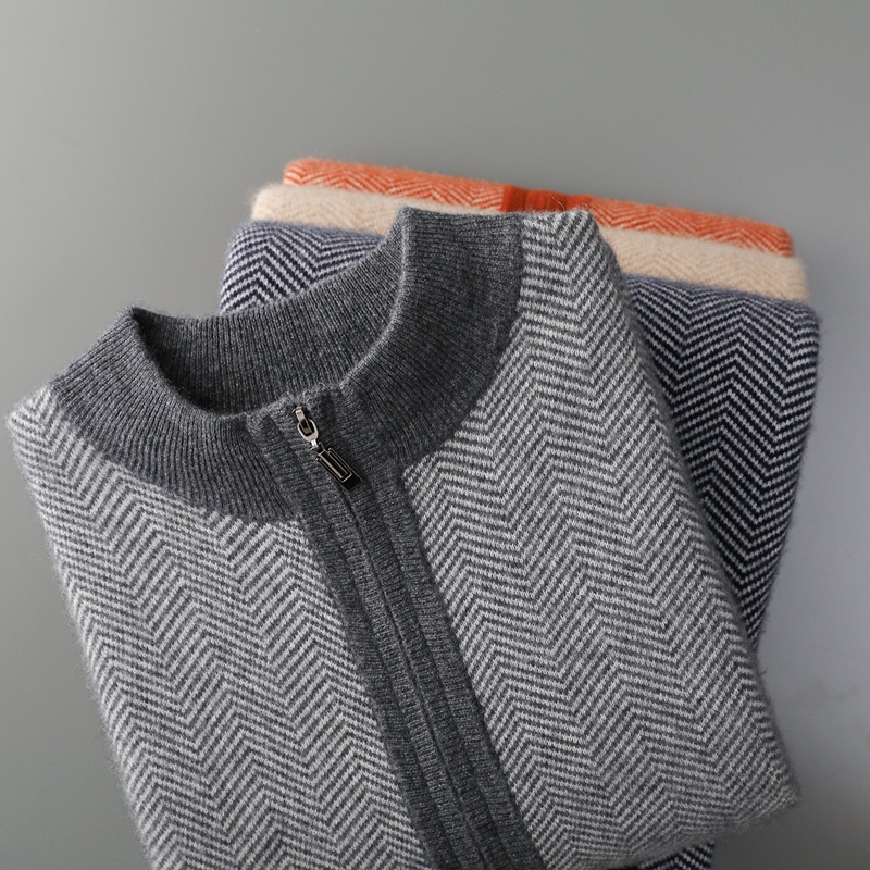 100% Merino Wool Jacquard Set  - Knitted Cardigan Men 评论和价格