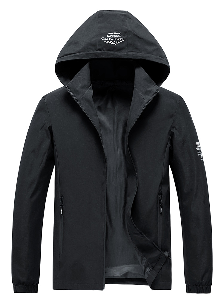 Men Hooded Windbreaker Jacket  - Windbreaker Men Zip 评论和价格