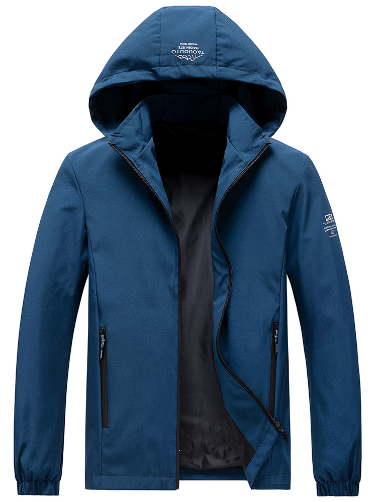 Men Hooded Windbreaker Jacket  - Windbreaker Men Zip 评论和价格