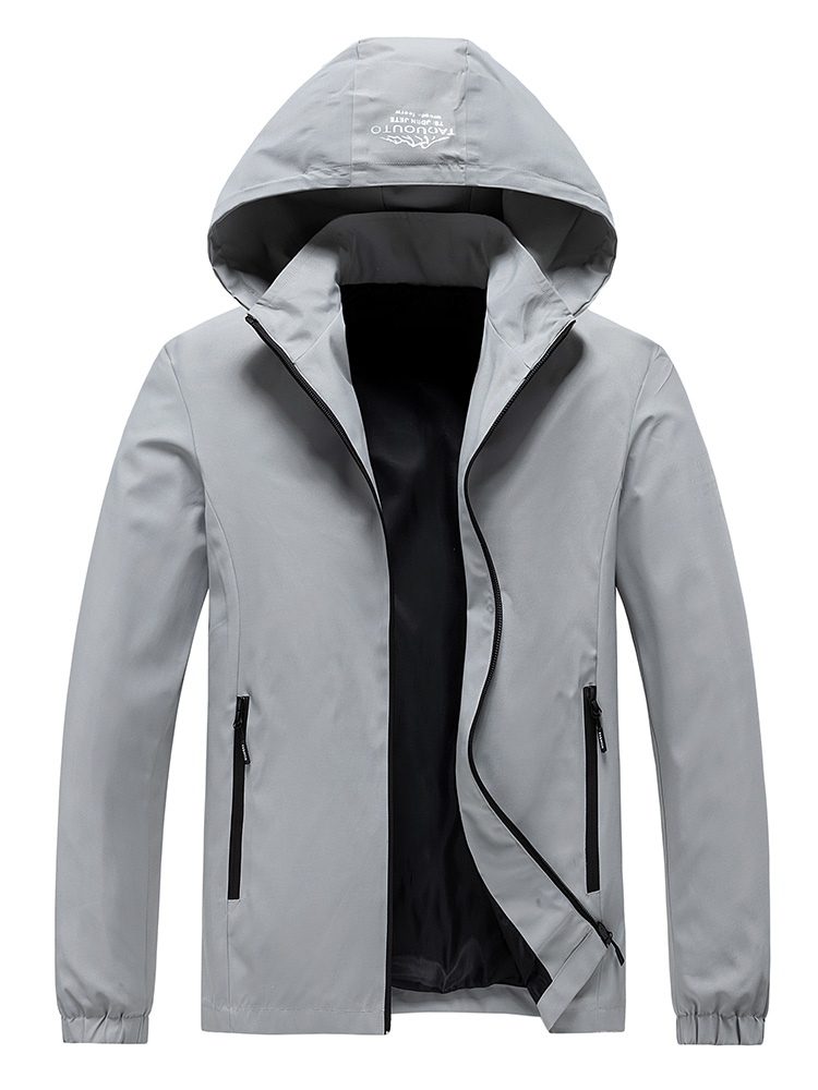 Men Hooded Windbreaker Jacket  - Windbreaker Men Zip 评论和价格