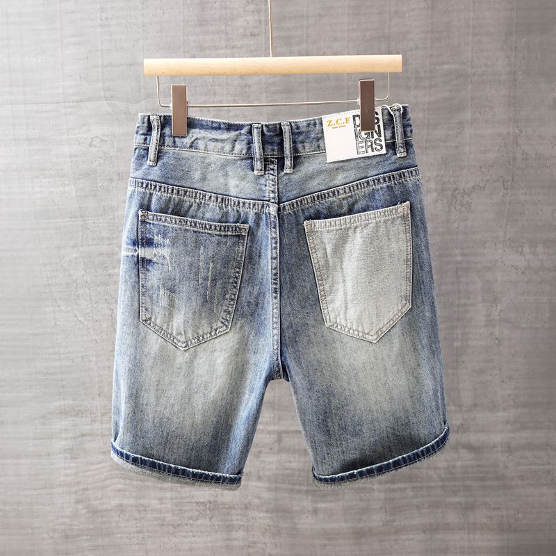 Men's Short Jeans Pants with P - Men'S Fashion Jeans 评论和价格