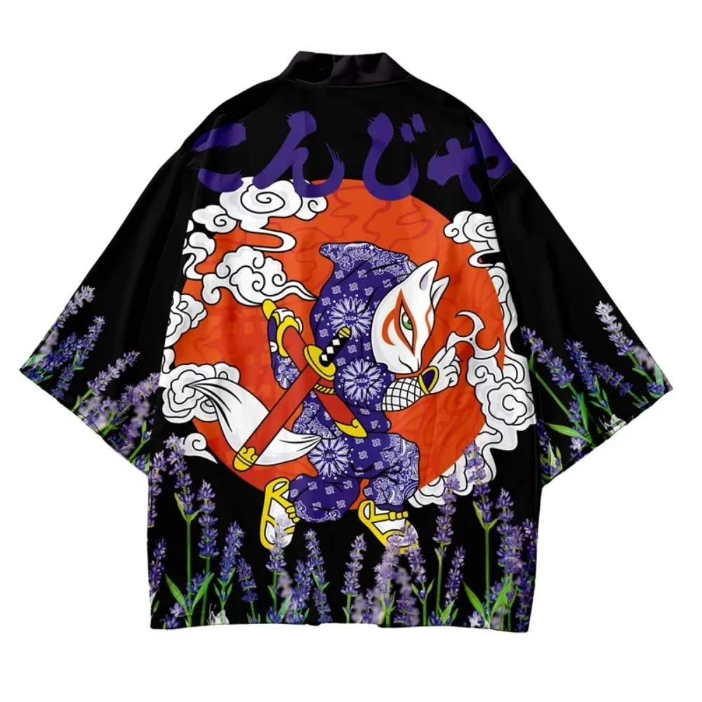 Crane Pattern Print Kimono Car - Knitted Cardigan Men 评论和价格