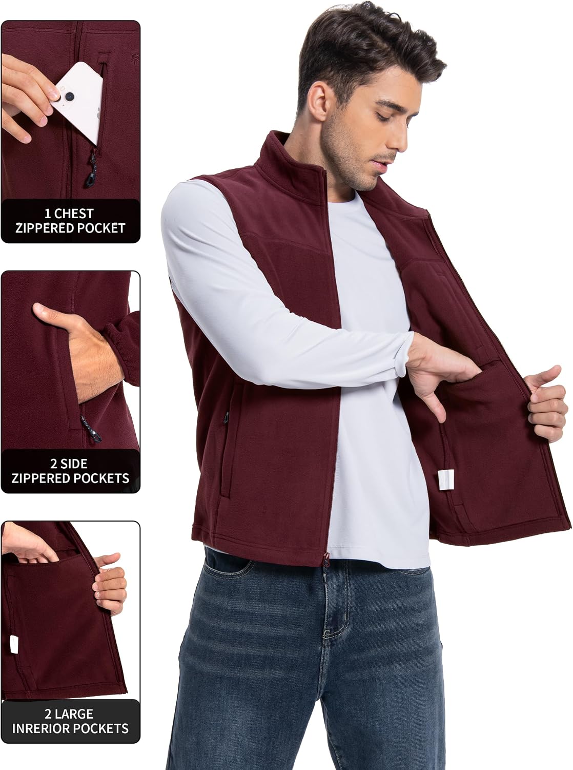 Pioneer Camp Fleece Vest Men's - Windbreaker Men Zip 评论和价格