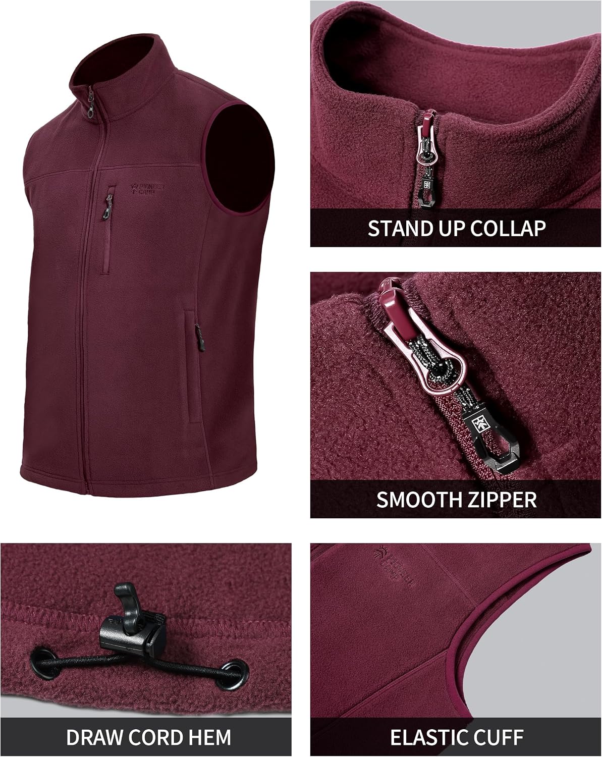 Pioneer Camp Fleece Vest Men's - Windbreaker Men Zip 评论和价格