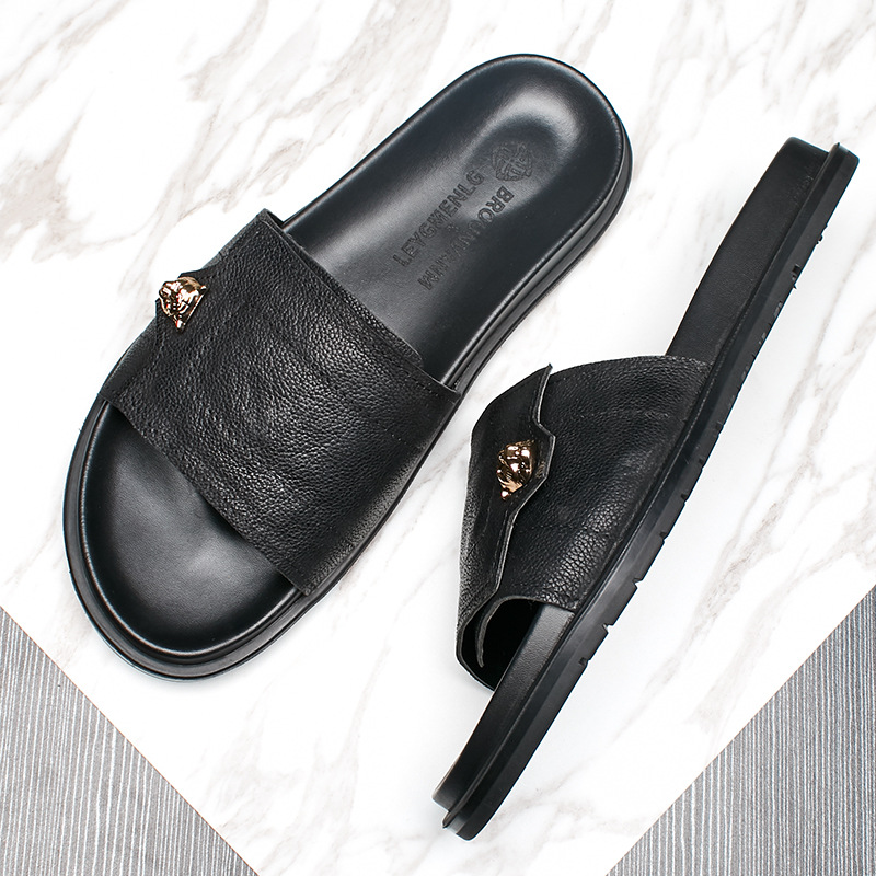 2025 New Genuine Leather Slipp - Mens Fashion Summer 2025 评论和价格