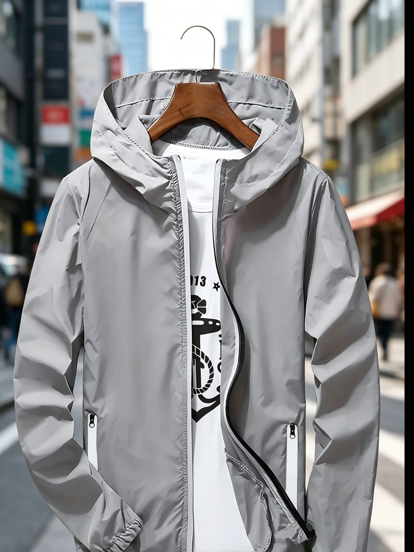 Men's Premium Lightweight Hood - Windbreaker Men Zip 评论和价格