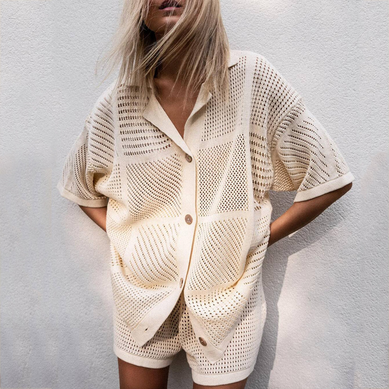 Knit Hollow Out Cardigan Tops  - Knitted Cardigan Men 评论和价格