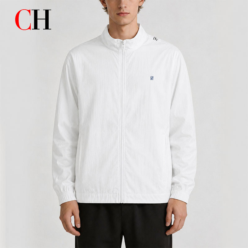 CH Men's White Zip Up Jacket S - Windbreaker Men Zip 评论和价格