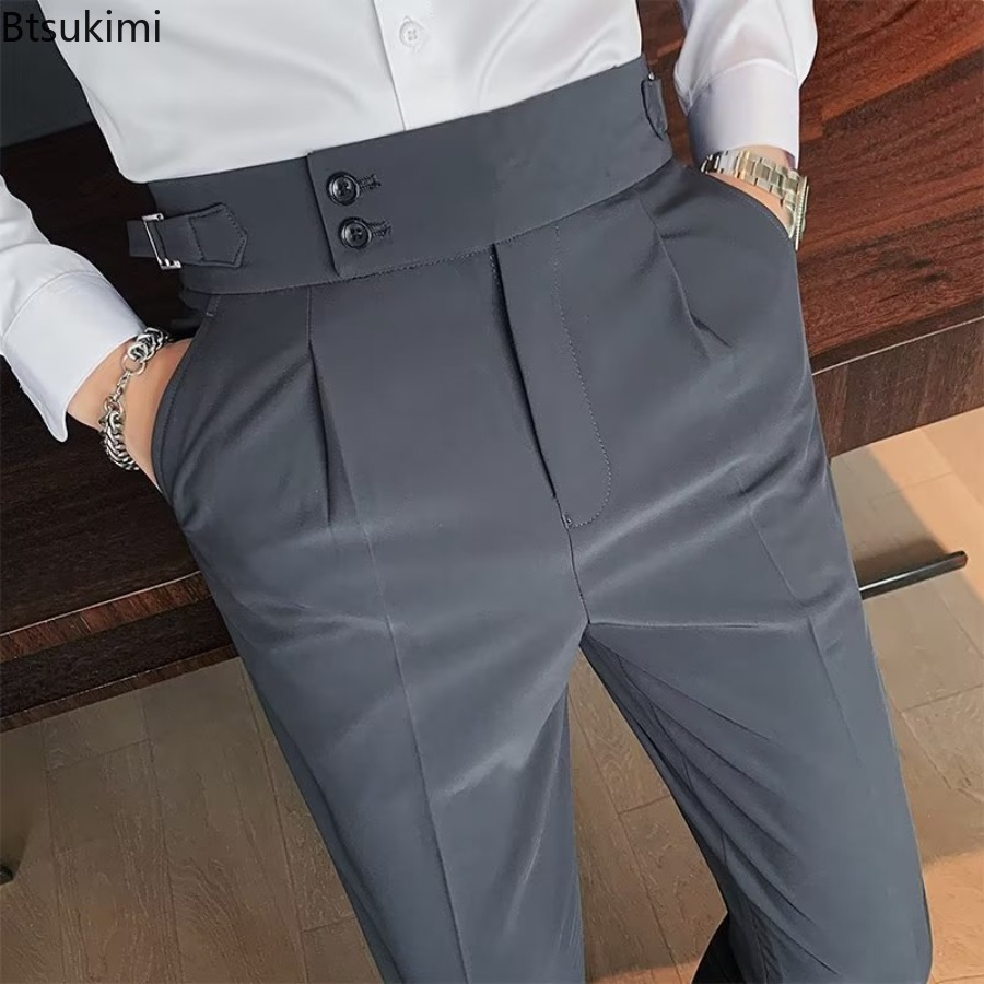 New 2026 Men's Solid Color Sui - Men'S Fashion Linen Pants 评论和价格