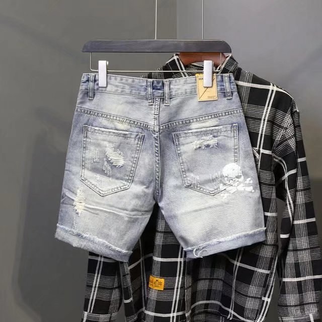 Summer Men's Worn Bead Hole Be - Men'S Fashion Linen Pants 评论和价格