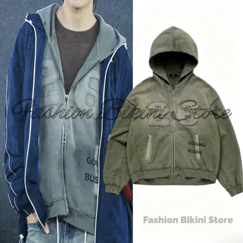 Gradient Grey Hooded Windbreak - Windbreaker Men Zip 评论和价格